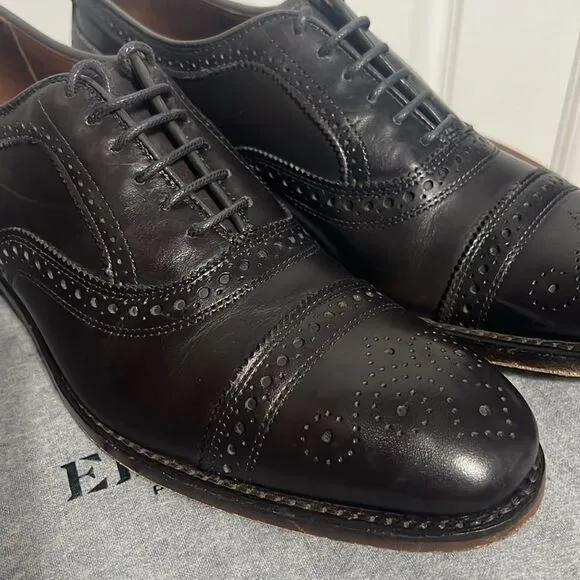 🔥🔥 ALLEN EDMONDS &quot;Strand&quot; Cap-Toe Oxford Dress Shoes Size 9.5 B - Carbon Gray