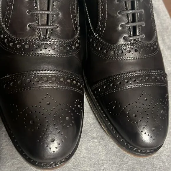 🔥🔥 ALLEN EDMONDS &quot;Strand&quot; Cap-Toe Oxford Dress Shoes Size 9.5 B - Carbon Gray