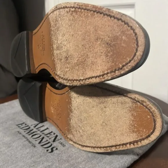 🔥🔥 ALLEN EDMONDS &quot;Strand&quot; Cap-Toe Oxford Dress Shoes Size 9.5 B - Carbon Gray