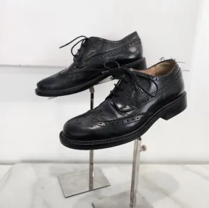 [ CREWCUTS] boys size 2, black leather wing tip style lace up dress  shoe
