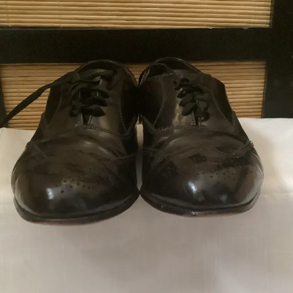 ♦️ DEXTER dress shoes Sz 8.5 WIDE black Oxford EUC made in USA