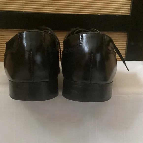 ♦️ DEXTER dress shoes Sz 8.5 WIDE black Oxford EUC made in USA