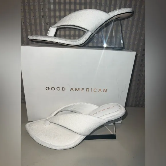 🤍 NIB! Terry High Heel Lucite Sandals