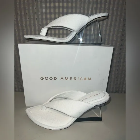 🤍 NIB! Terry High Heel Lucite Sandals