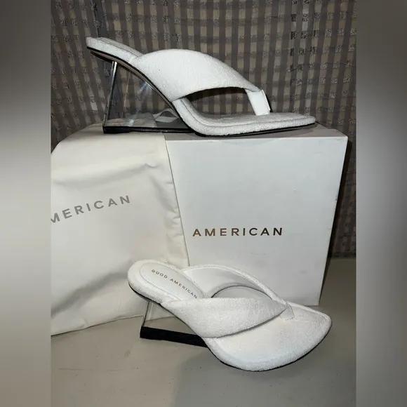 🤍 NIB! Terry High Heel Lucite Sandals