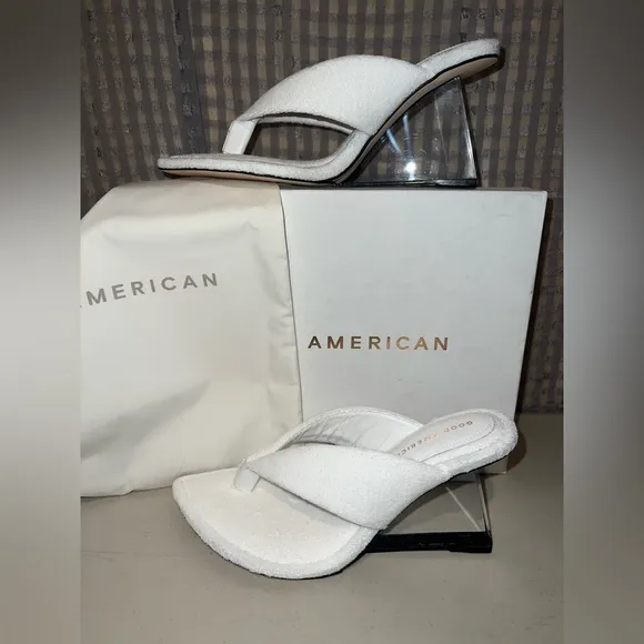 🤍 NIB! Terry High Heel Lucite Sandals