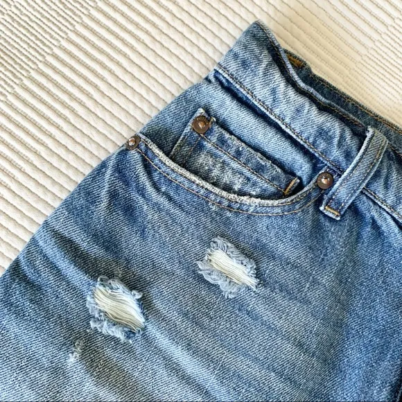 | pistola • ryder medium wash high-waisted denim mini skirt • size 26 |