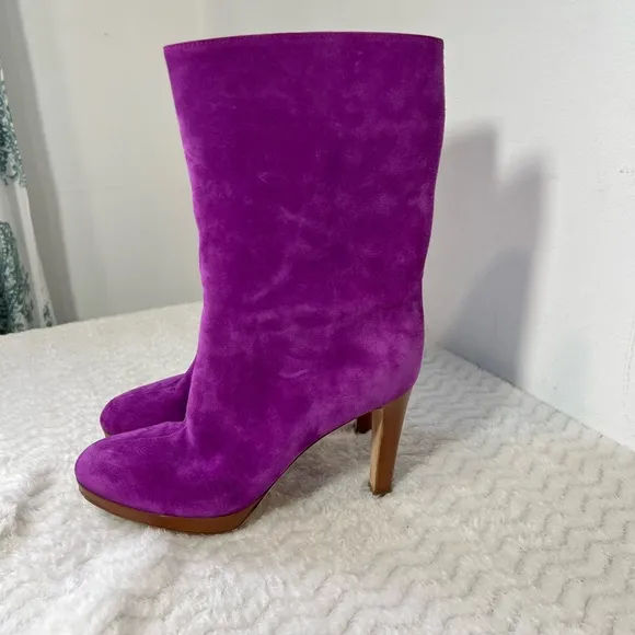 - Sergio rossi velvet purple boots size 37