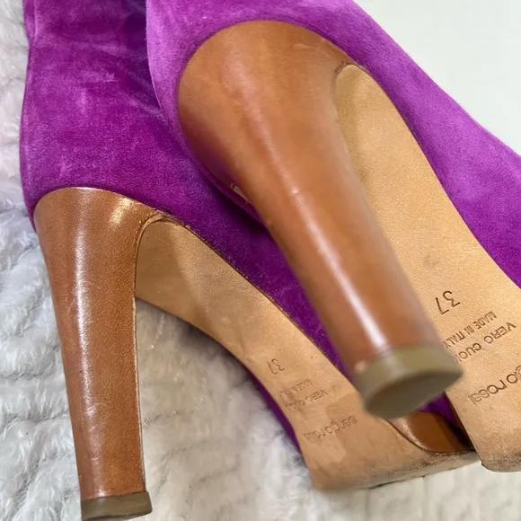 - Sergio rossi velvet purple boots size 37