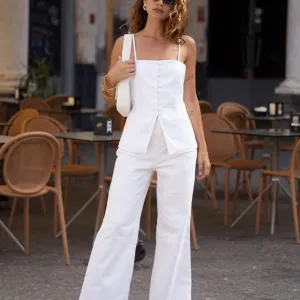 12th Tribe Seaside White High Rise Straight Leg Jeans Size SS