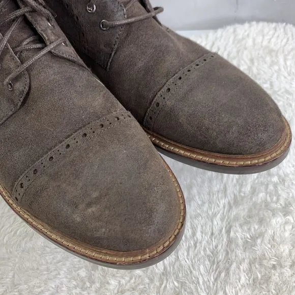 1901 Nordstrom Dress Shoes sz 11.5 wing tip Boots brown Suede Leather Oxford