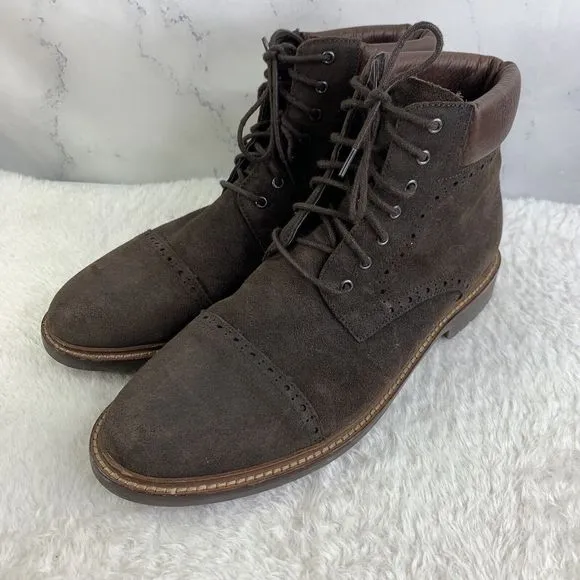 1901 Nordstrom Dress Shoes sz 11.5 wing tip Boots brown Suede Leather Oxford