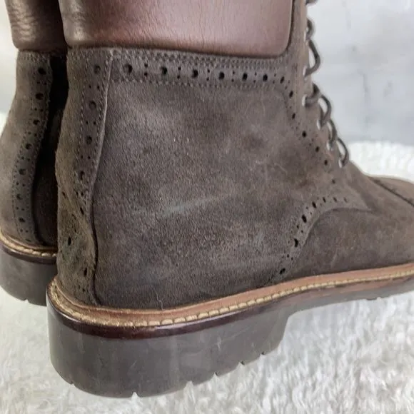 1901 Nordstrom Dress Shoes sz 11.5 wing tip Boots brown Suede Leather Oxford