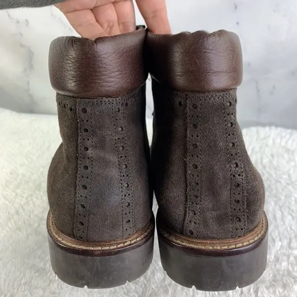 1901 Nordstrom Dress Shoes sz 11.5 wing tip Boots brown Suede Leather Oxford