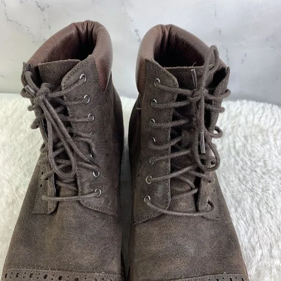 1901 Nordstrom Dress Shoes sz 11.5 wing tip Boots brown Suede Leather Oxford
