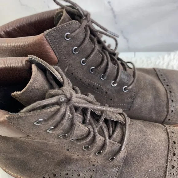 1901 Nordstrom Dress Shoes sz 11.5 wing tip Boots brown Suede Leather Oxford