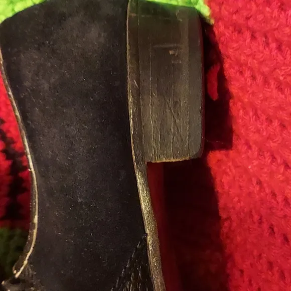 1970s Vintage European Designer Black Suede And Lizard Leather Dress Shoes.