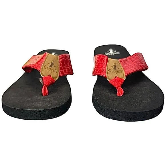 2 Corkys Sandals Womens Size 11 Lumi Casual Slip On Flip Flops  Black &amp; Red