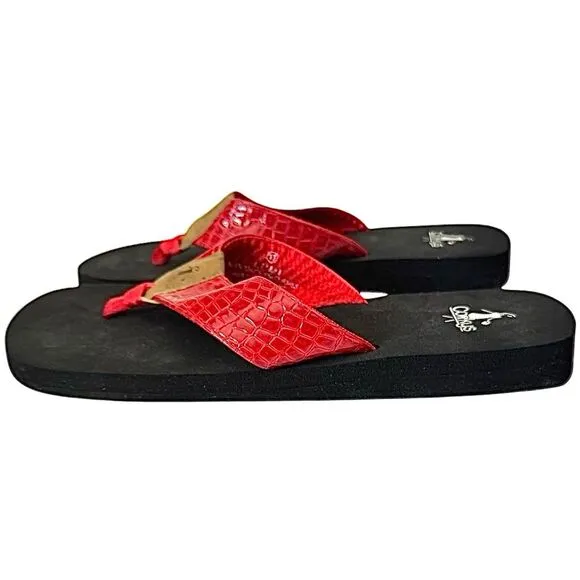 2 Corkys Sandals Womens Size 11 Lumi Casual Slip On Flip Flops  Black &amp; Red