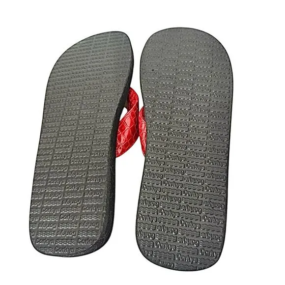 2 Corkys Sandals Womens Size 11 Lumi Casual Slip On Flip Flops  Black &amp; Red