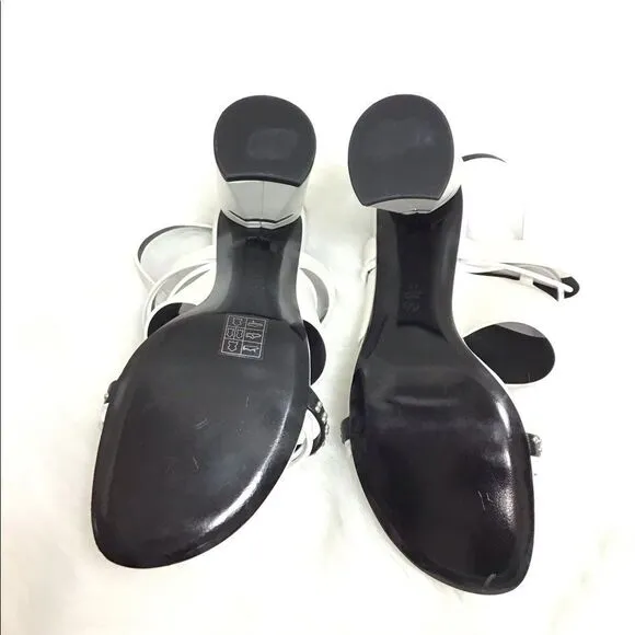 3.1 Philip Lim White Sandal Leather 70mm Drum Heel Multi Strap Sandal Size 40