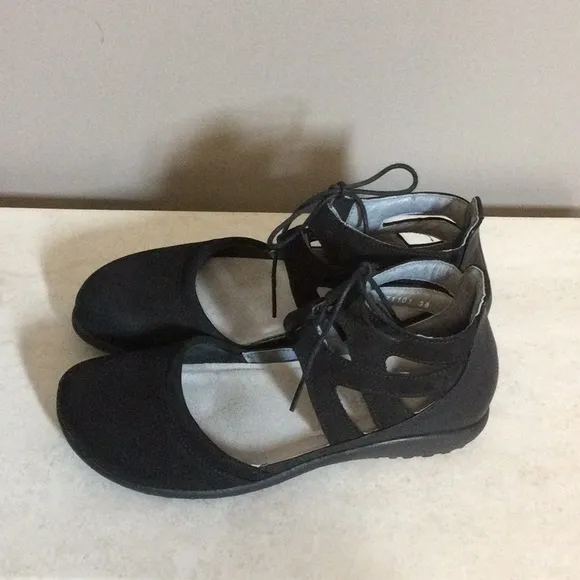 38 NAOT black Kata NuBuck leather shoes