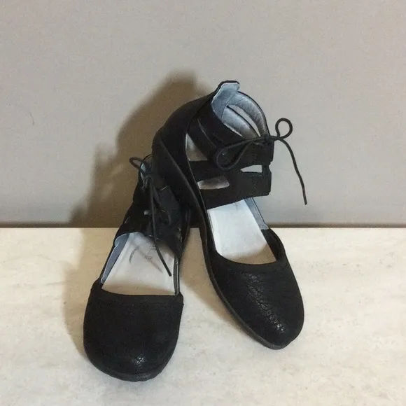 38 NAOT black Kata NuBuck leather shoes