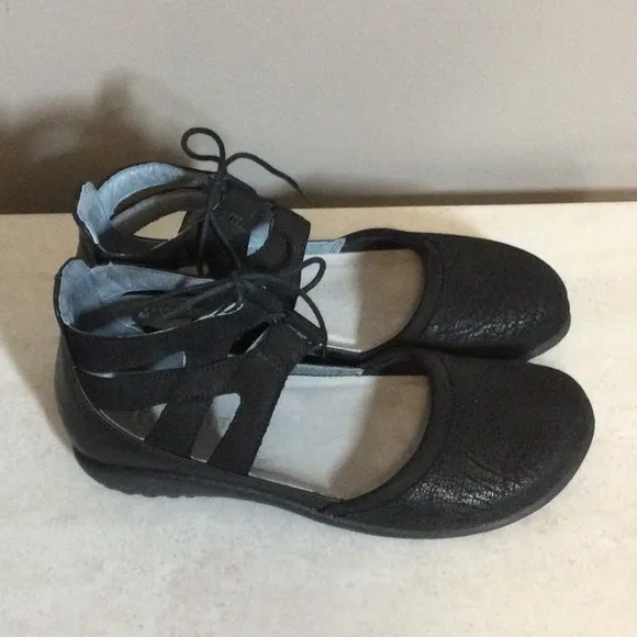 38 NAOT black Kata NuBuck leather shoes