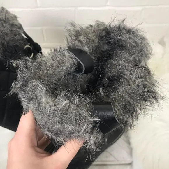469. Sorel Black Winter Faux Fur Boots