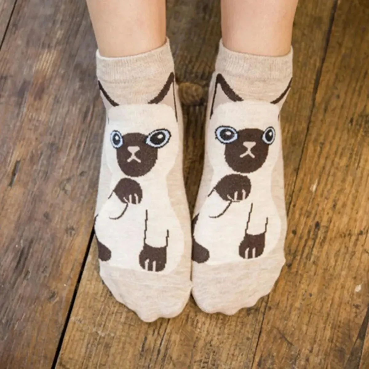 5 Pairs Set Women's Cute Cat Cartoon Ankle Socks
