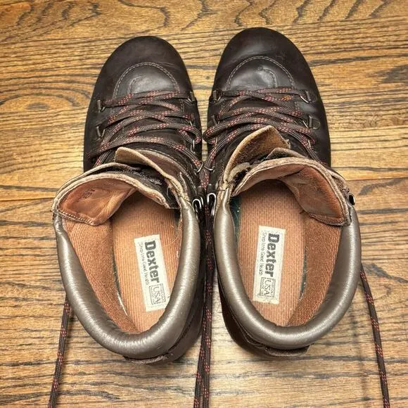80’s Vintage Dexter Brown Leather Hiking Mountain Boots Men’s 8 Made In USA