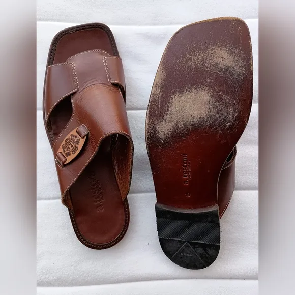 A. Testoni Brown Leather Men's Sandals_10