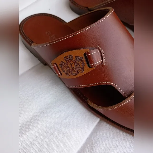 A. Testoni Brown Leather Men's Sandals_10