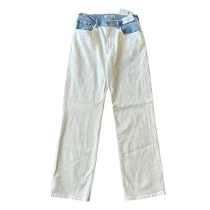 Abercrombie and Fitch The 90s Relaxed Fit High Rise Two-Tone Denim Jeans 28/6L