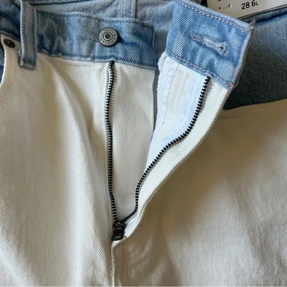 Abercrombie and Fitch The 90s Relaxed Fit High Rise Two-Tone Denim Jeans 28/6L
