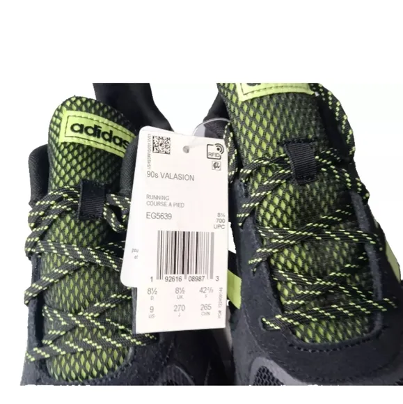 adidas 90s Valasion Shoes Men''s Size 8.5 Sneakers Black Hi-Res Yellow' EG5639