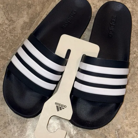 Adidas Blue and White Slide Sandals NWT