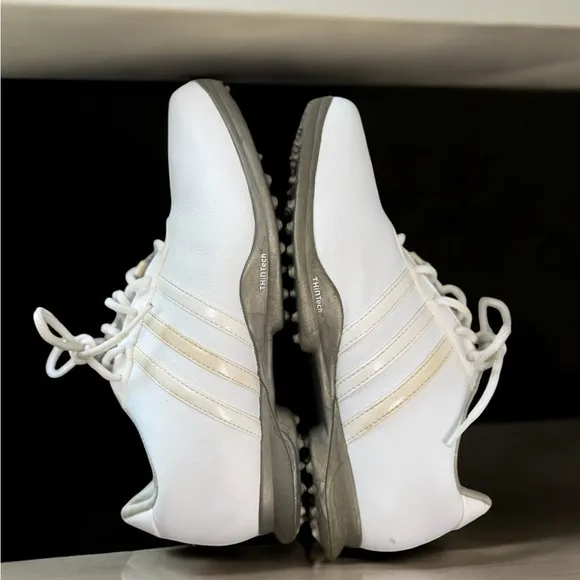 Adidas ClimaProof FitFoam Golf Shoes Men’s 9.5 White ThinTech Traxion Spikes