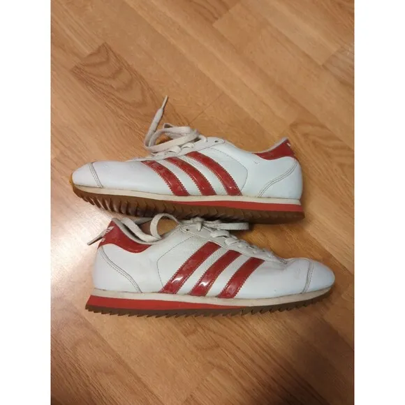Adidas Country Ripple Sneakers Shoes Mens 7 Leather White Red Leather 2001