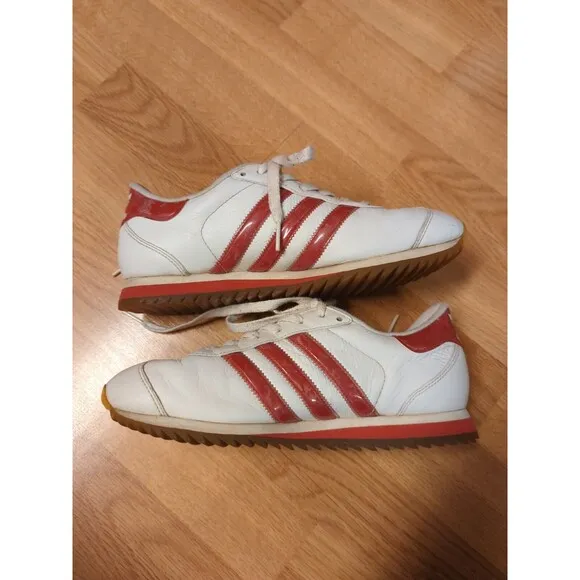 Adidas Country Ripple Sneakers Shoes Mens 7 Leather White Red Leather 2001