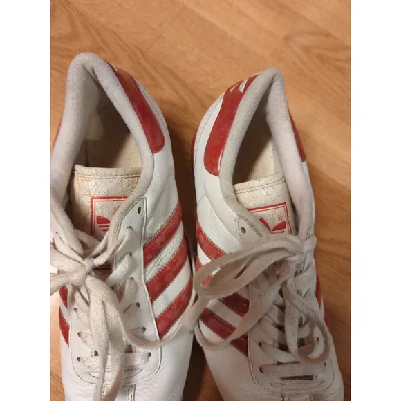 Adidas Country Ripple Sneakers Shoes Mens 7 Leather White Red Leather 2001