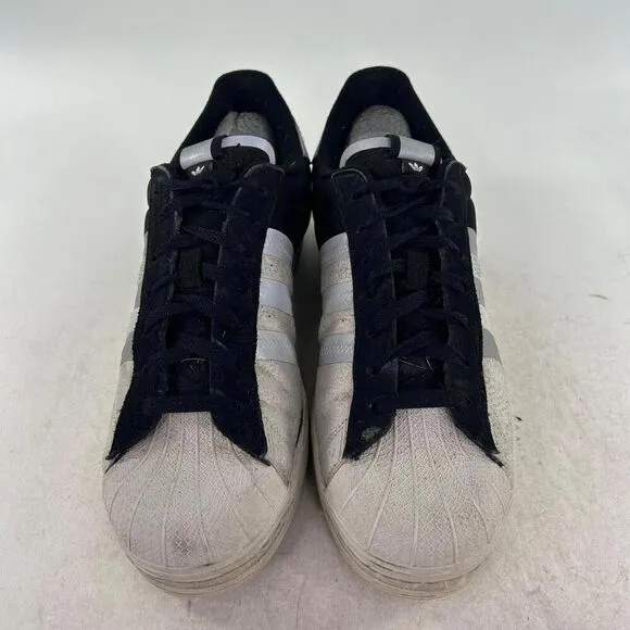 Adidas Originals Men's Superstar Sneakers US 10.5 Black Sliver Metallic Shoes