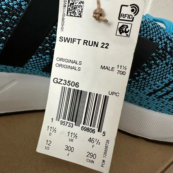 Adidas Originals Swfit Run 22 Athletic Shoes Sneakers GZ3506 Men's Size 12