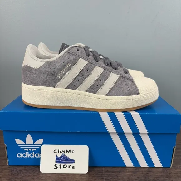 Adidas Superstar XLG Trace Gray Shoes Sneakers IG2125 Woman’s Sz
