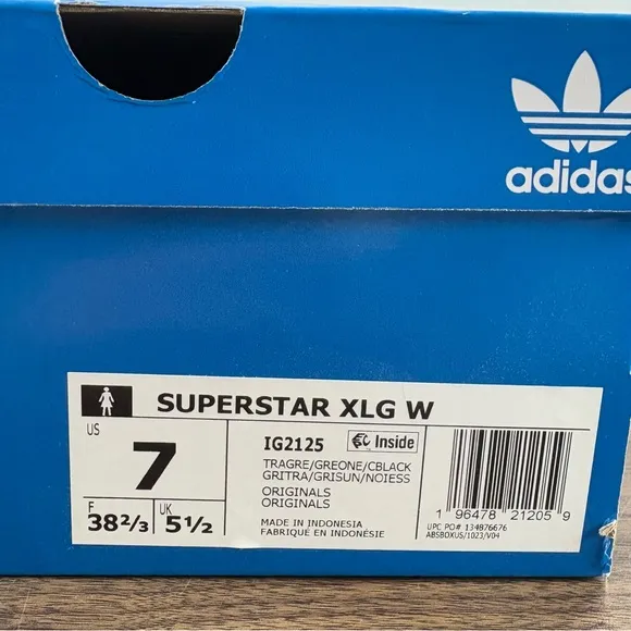 Adidas Superstar XLG Trace Gray Shoes Sneakers IG2125 Woman’s Sz