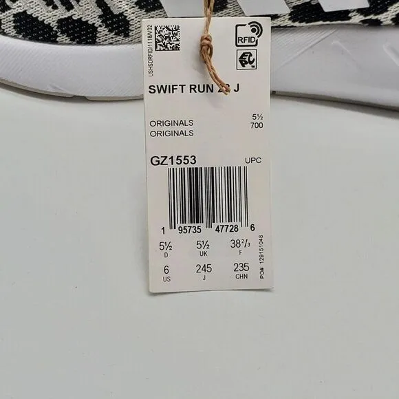 Adidas Swift Run 22 J Leopard Print Men Running Shoes GZ1553 Size 6