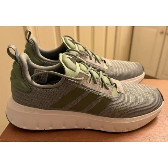 Adidas Swift Runner 23 Olive/Green/ Silver/white Mens 10 #4982
