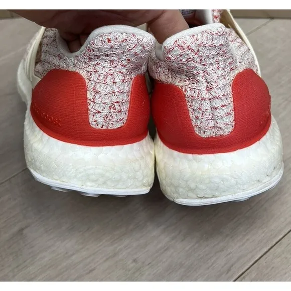 adidas Ultra Boost 4.0 Youth Boys Girls 6.5 White Red Sneakers Shoes Wmn 7.5 8