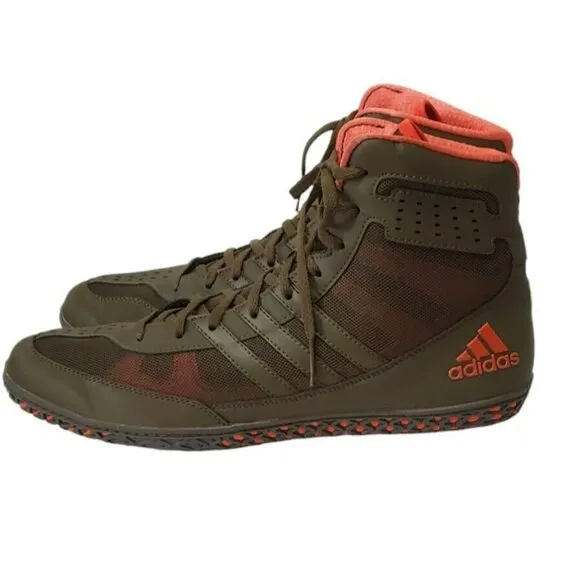 Adidas Wrestling Shoes David Taylor M2 Mat Wizard Sneakers Orange Green Mens 12