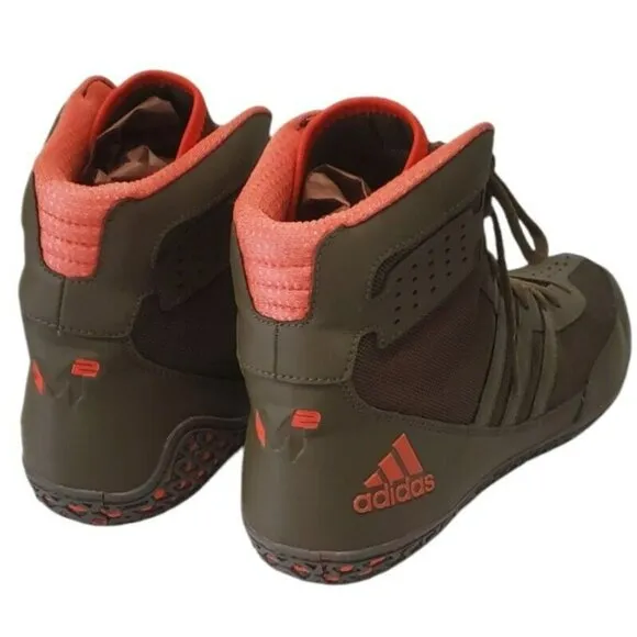 Adidas Wrestling Shoes David Taylor M2 Mat Wizard Sneakers Orange Green Mens 12